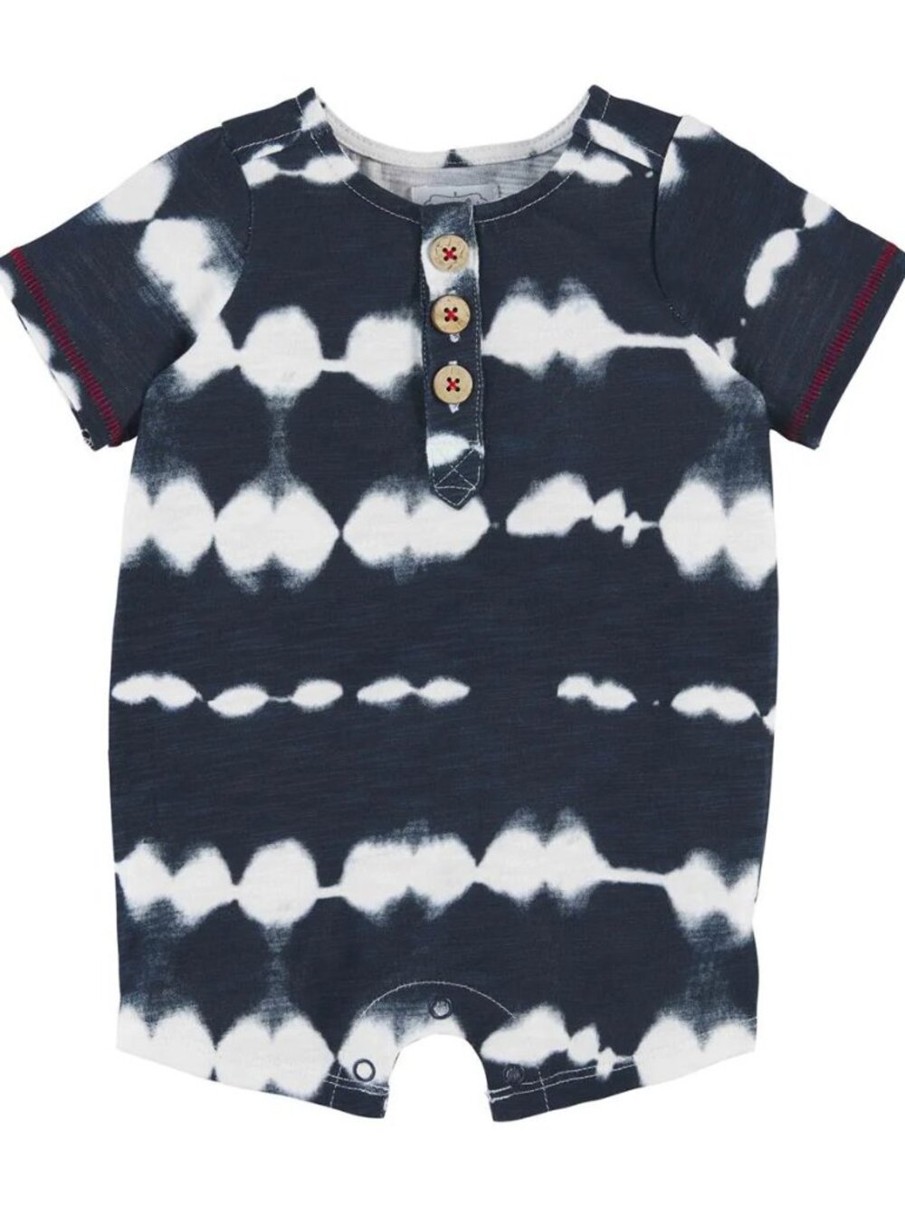NWT Mud Pie Navy & White Tie-Dye Baby Romper
